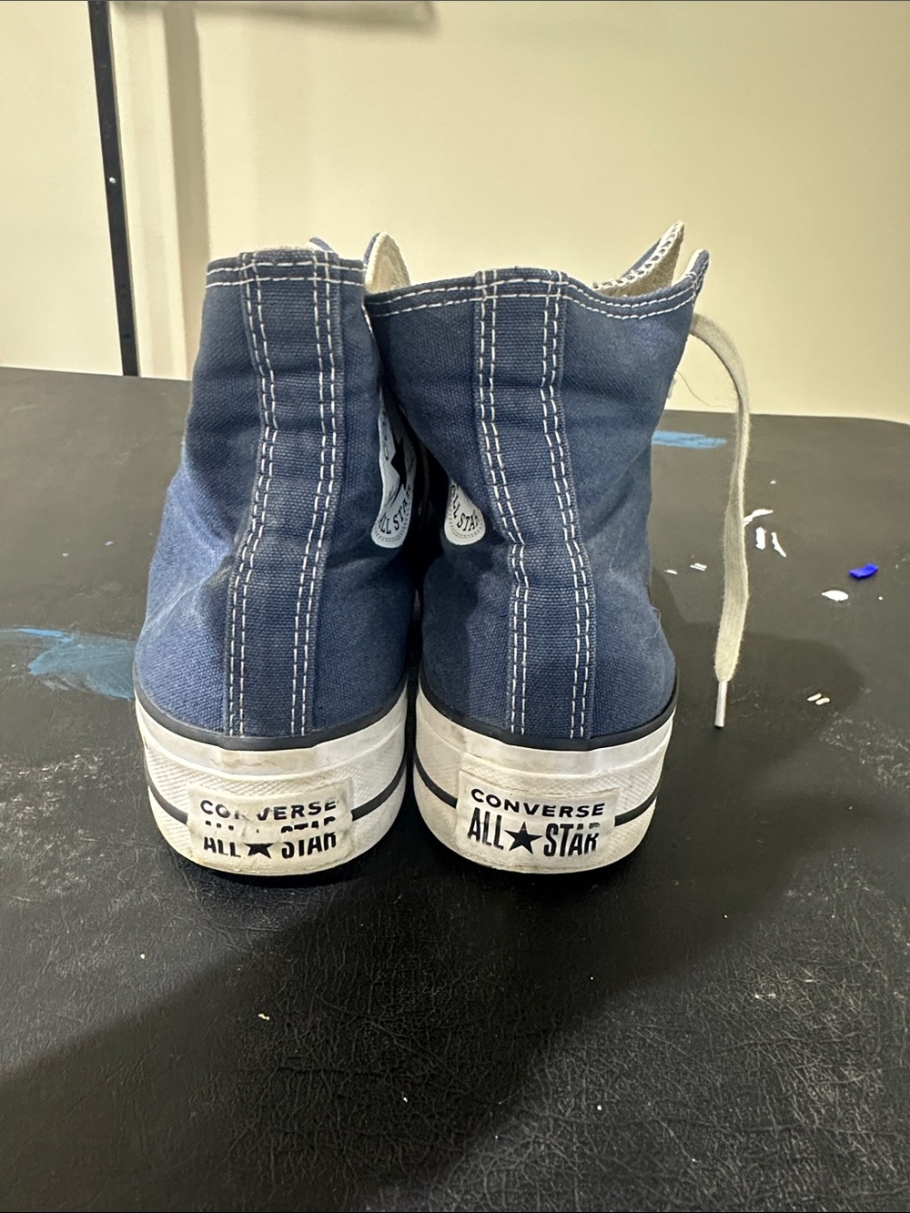 Navy Converse platform sneakers women’s size 8 - Picture 4 of 7